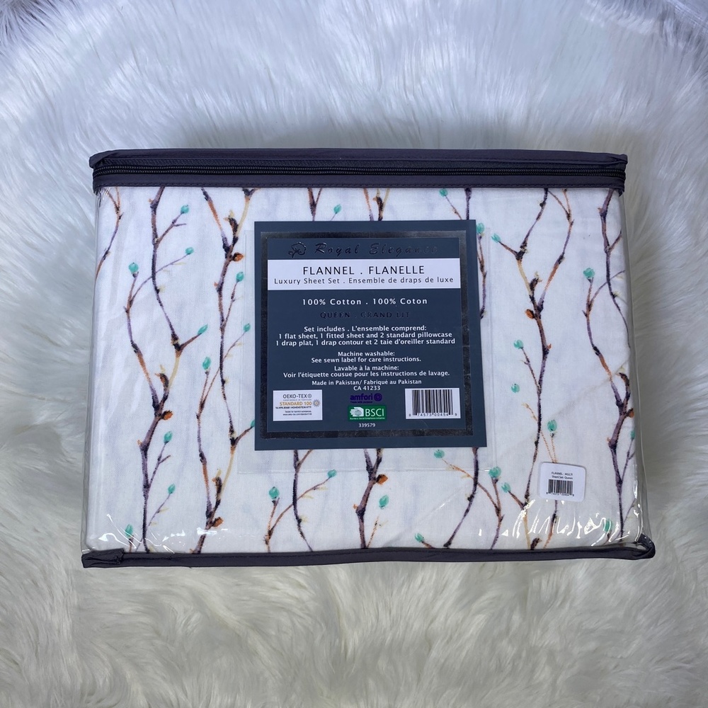 ✨FINAL RUN✨Queen 4pc Forest Flannel Bedsheets - Picture 3 of 4